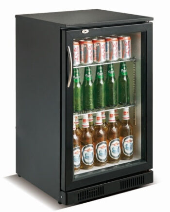 Backbar Barkøleskab   Låge Sort 98 Liter