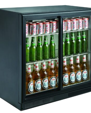 Backbar Barkøleskab   Låger   Skydedøre Sort