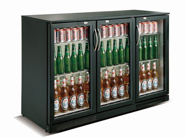 Backbar Barkøleskab Låger Sort