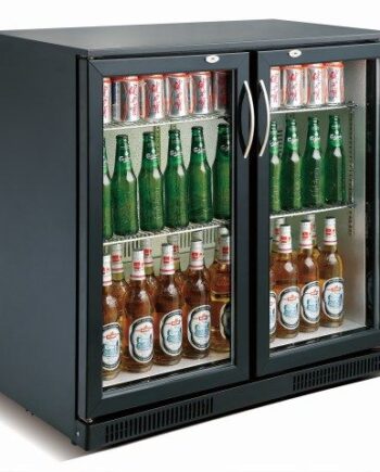 Backbar Barkøleskab   Låger Sort