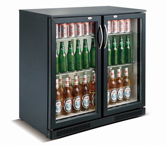 Backbar Barkøleskab Låger Sort
