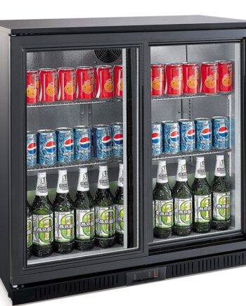 Backbar Barkøleskab Topline   Låger   Skydedøre Sort