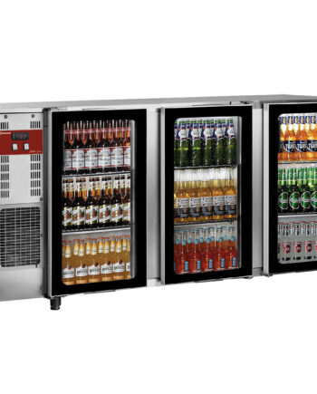 Backbar  Rustfrit Stål    Glasdøre  579 Liter