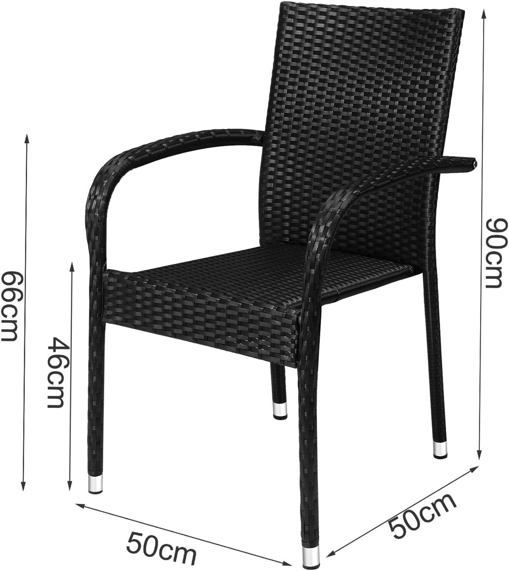 Bistrostole Sort Polyratan Stk Findes Flere Farver