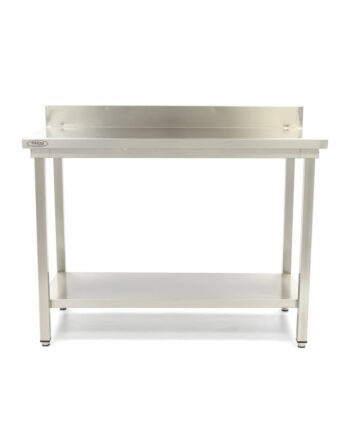 Bord   Rustfrit Stål 80   70 Cm Justerbar Højde Med Bagplade