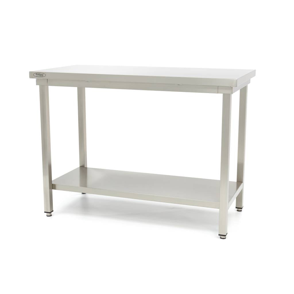 Bord Rustfrit Stål 60 60 Cm Justerbar Højde Med Opbevaringshylde