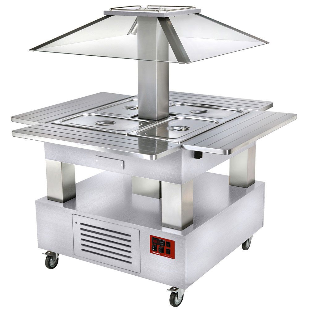 Buffet Kølet Salatbar Motoriseret Tag 4x Gn1 -150 Hvidt Træ