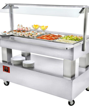 Buffet Kølet Salatbar  4x Gn1  -150  Hvidt Træ