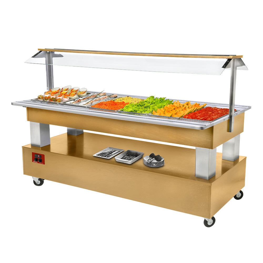 Buffet Kølet Salatbar 6x Gn1 -150 Lys Eg