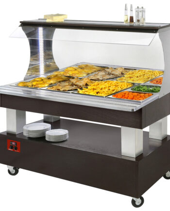 Buffet Varm Vægplaceret 4x Gn1  -150  Wengé-træ