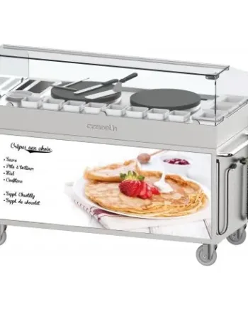 Crepes Vogn   Plader ø400 Hjul Og Plads Til Opbevaring