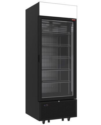 Displayfryseskab 646 Liter   Faste Niveauer Med Lysboks Sort