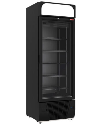 Displayfryseskab 496 Liter   Faste Niveauer Med Lysboks Sort