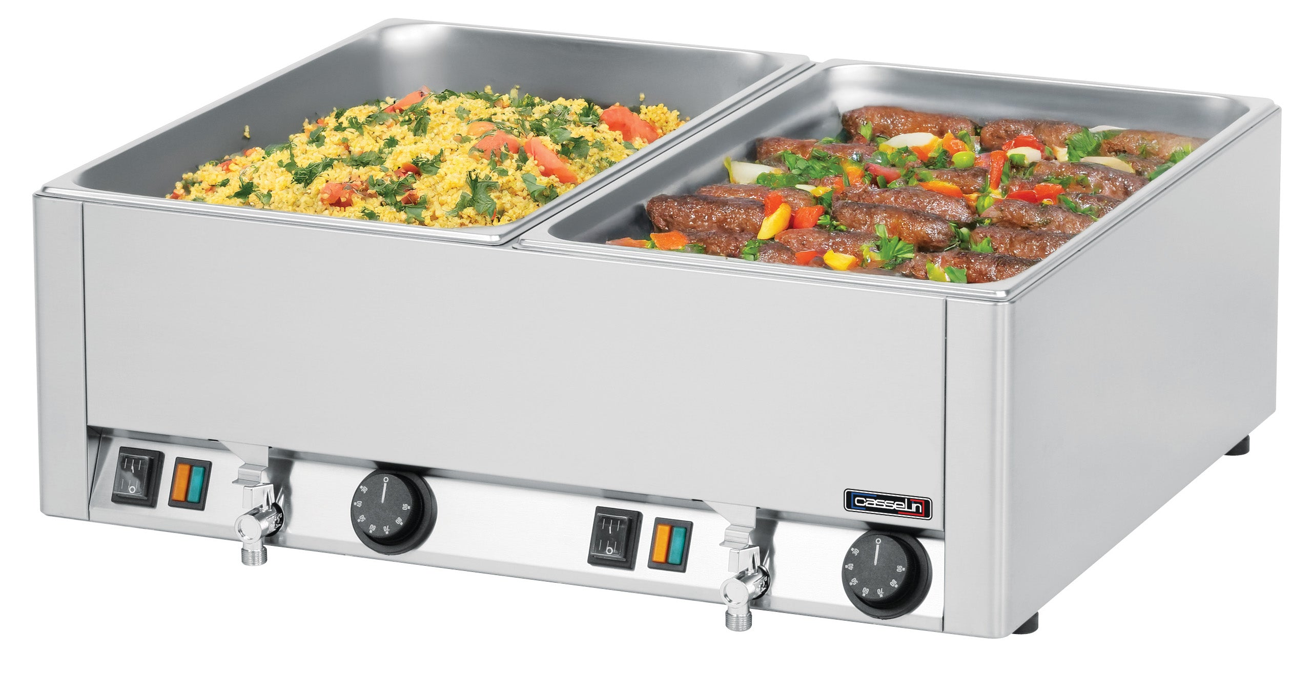 Dobbelt Bain-marie Gn Med Afløbshaner