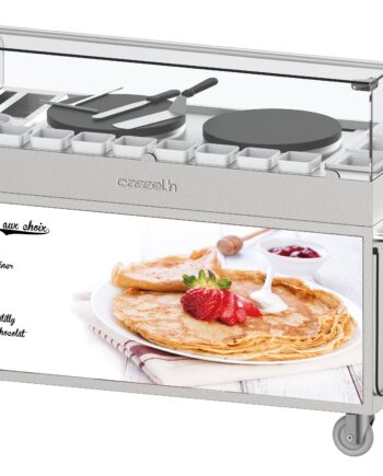 Dobbelt Elektrisk Crepe Maker Vogn 40 Indbygget