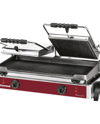 Elektrisk Panini Grill Dobbelt  Ribbede Plader