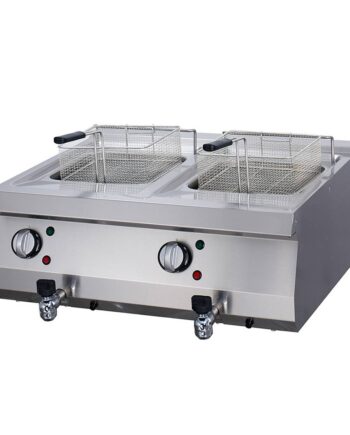 Heavy Duty Friture     12l Dobbelt Enhed 70 Cm Dyb Med Afløbshane Elektrisk