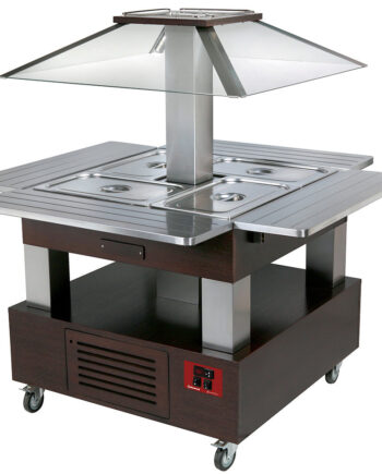 Island Bain-marie Varm Buffet 4x Gn1  -150  Wengé Træ