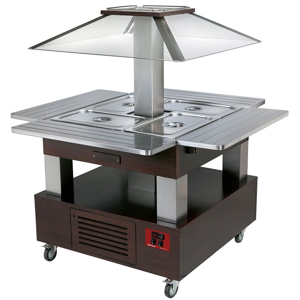 Island Bain-marie Varm Buffet 4x Gn1 -150 Wengé Træ