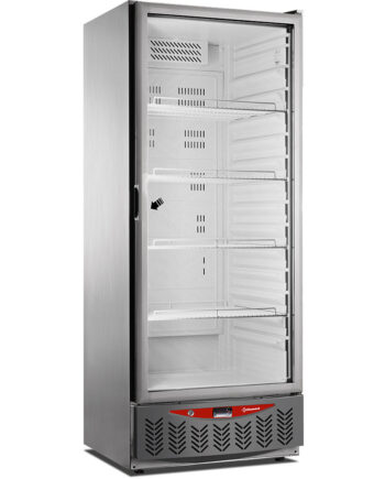 Køleskab  525 Liter  Glaslåge  Gn2   600x400  Rustfrit Stål