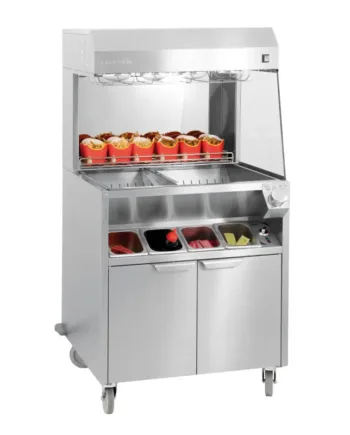 Pommes Frites Varmer Og Opbevaringsstation Infrarøde Lamper Med Underbord     Gn     80 Cm