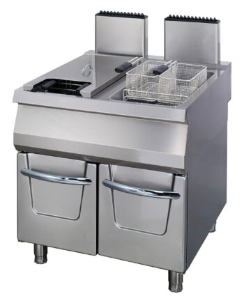 Premium Friture     22l Dobbelt Enhed 90 Cm Dyb Med Aftapningshane Gas
