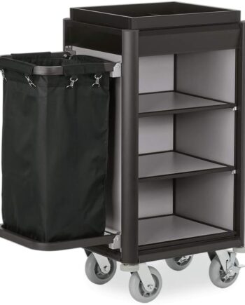 Roomservicevogn    Vasketøjspose  Sorte Kantprofiler Og Metallook  95 Cm   53 Cm   116 Cm