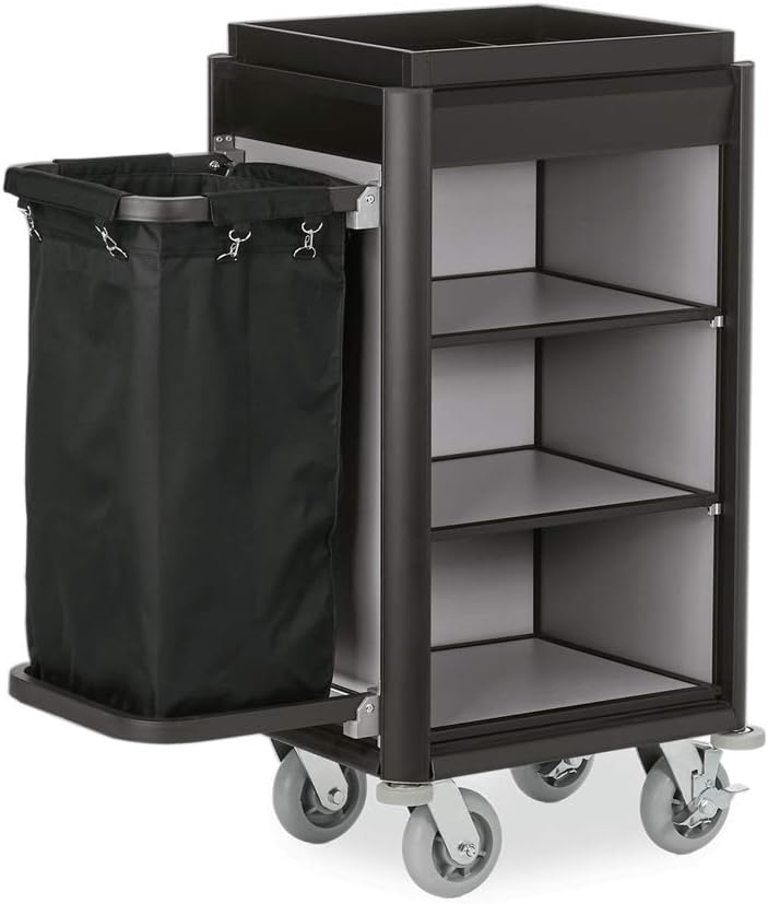 Roomservicevogn Vasketøjspose Sorte Kantprofiler Og Metallook 95 Cm 53 Cm 116 Cm