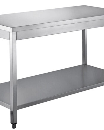 Saro Bord Af Rustfrit Stål  Demonteret  Med Underhylde 600 Mm Dybde  1600 Mm