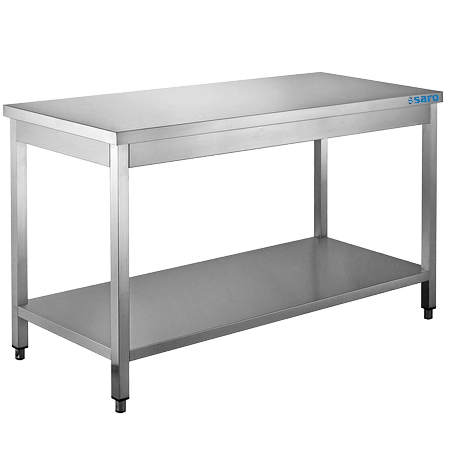 Saro Bord Rustfrit Stål Med Underhylde 700 Mm Dybde 2000 Mm