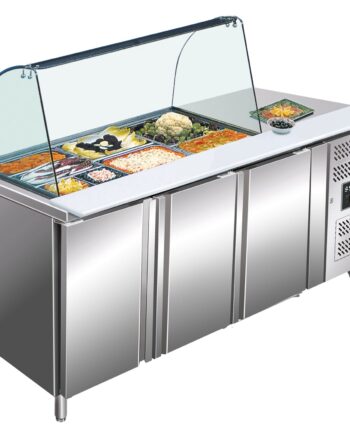 Saro Kølebord Med   Låger Glasplade Model Gn 3100 Tns