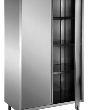 Saro Opbevaringsskab   Rustfrit Stål Med   Hængslede Låger 1200x600 Aisi 430