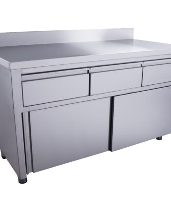 Saro Skydedørsskab   Skuffer 1400x700mm Med Opstand