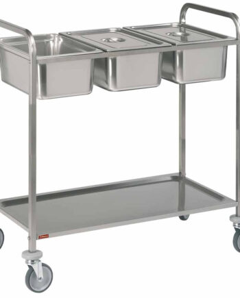 Serveringsvogn   Rustfrit Stål  3x Gn         Niveau