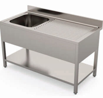 Stålbord   Vask Og Bagkant 100   60 Cm