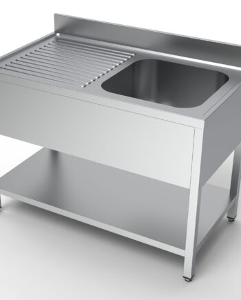 Stålbord Med Vask Højre