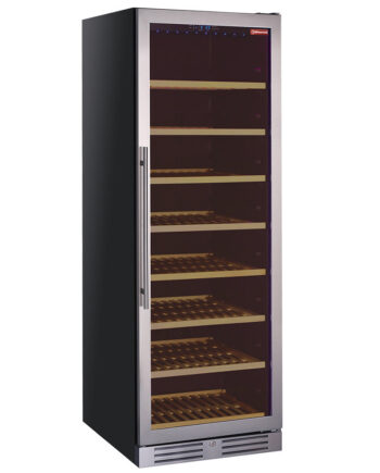 Vinkøleskab  Ventileret  Dør   Rustfrit Stål  470 Liter  Sort