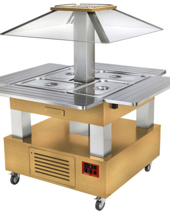 -vandbrød Varm Buffet  Motoriseret Tag 4x Gn1  -150  Lyst Træ