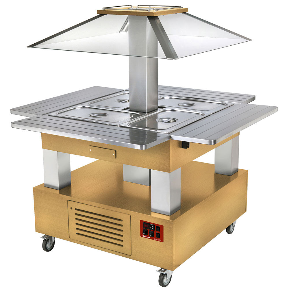 -vandbrød Varm Buffet Motoriseret Tag 4x Gn1 -150 Lyst Træ