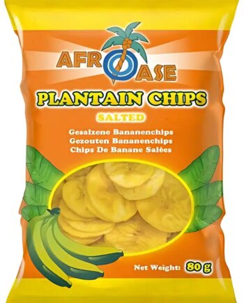 Afroase Plantain Chips  Saltet 80