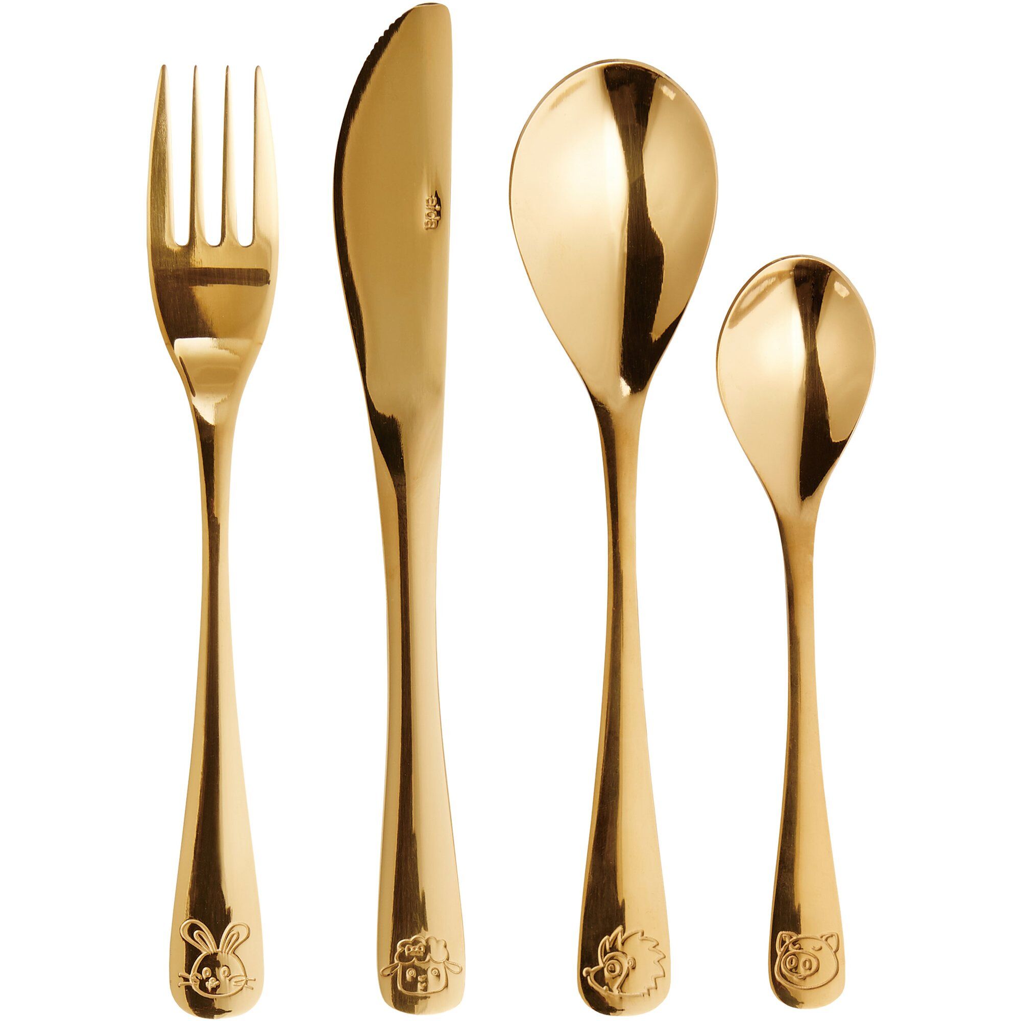 Aida Atelier Børnebestik   Dele Guld