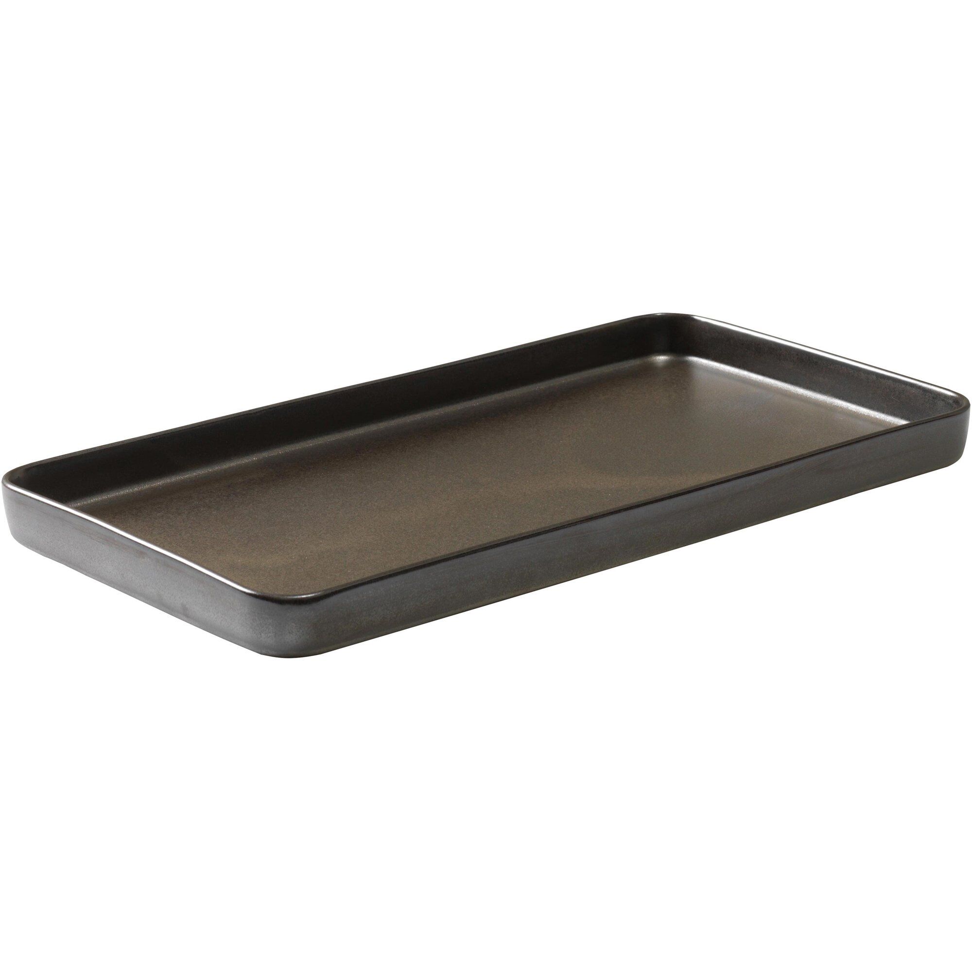 Aida Raw Rektangulær Tallerken Metallisk Brun 34x18 Cm