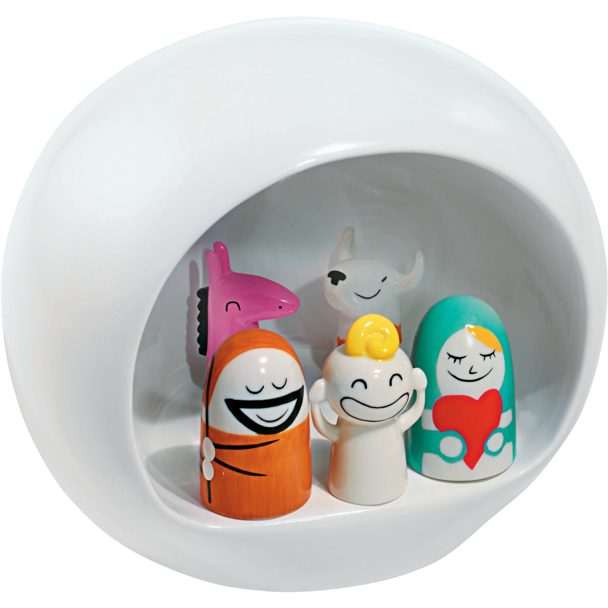 Alessi Krybbespil Porcelæn  Hvid