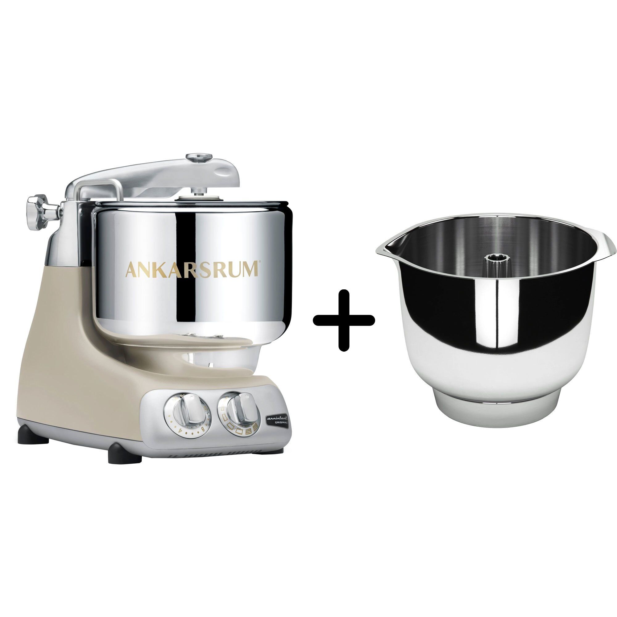 Ankarsrum Akm 6230 Køkkenmaskine   Assistent Original Piskeskål  Harmony Beige