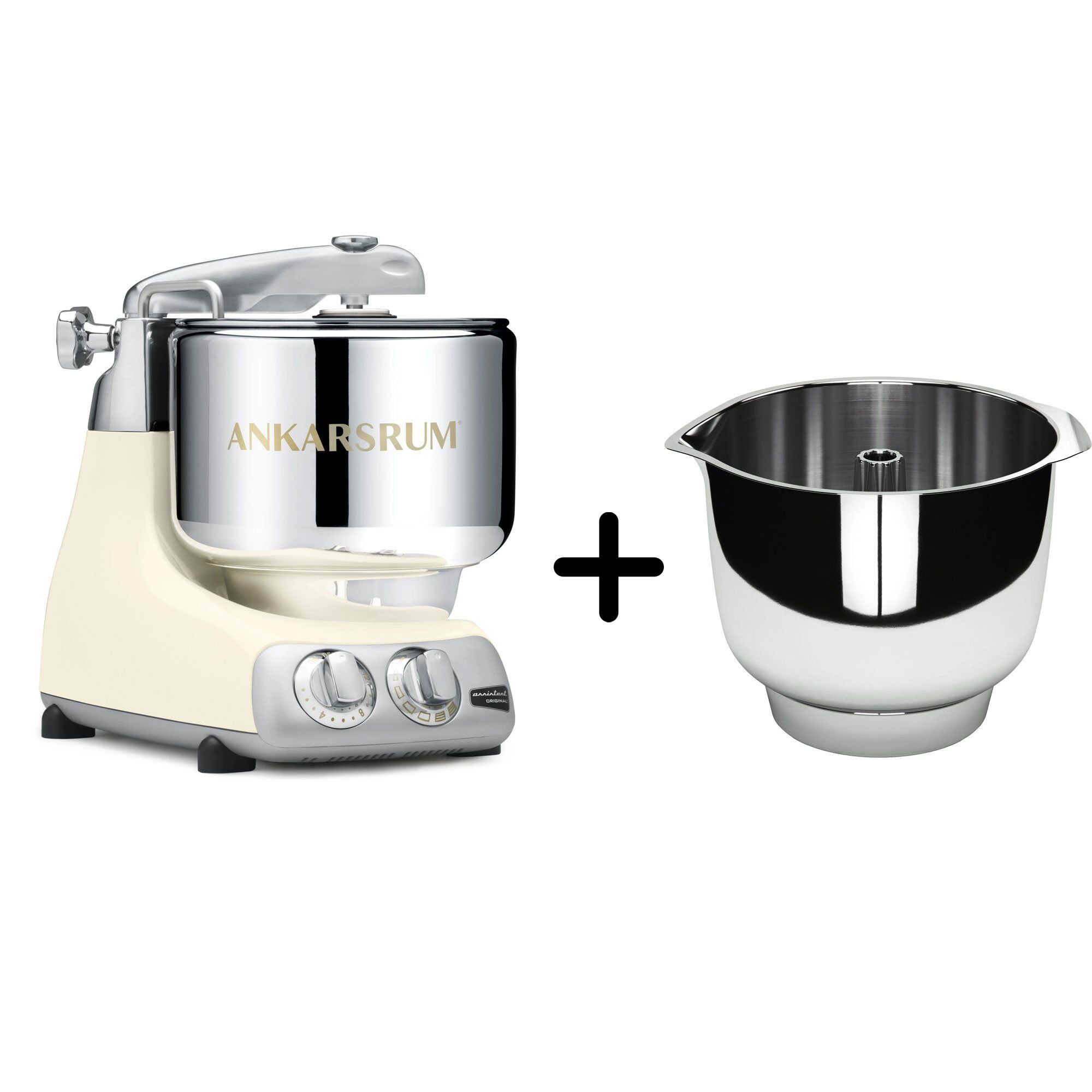 Ankarsrum Akm 6230 Køkkenmaskine   Assistent Original Piskeskål  Light Creme