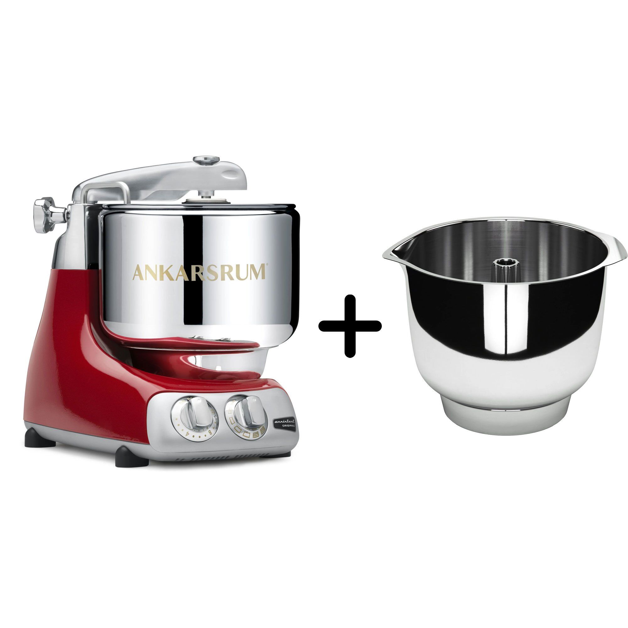 Ankarsrum Akm 6230 Køkkenmaskine   Assistent Original Piskeskål  Red