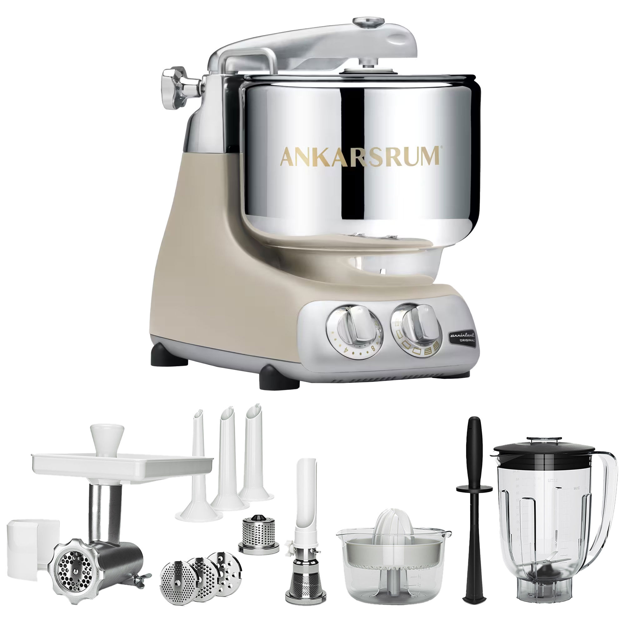 Ankarsrum Akm 6230 Køkkenmaskine   Deluxe Pakke  Harmony Beige