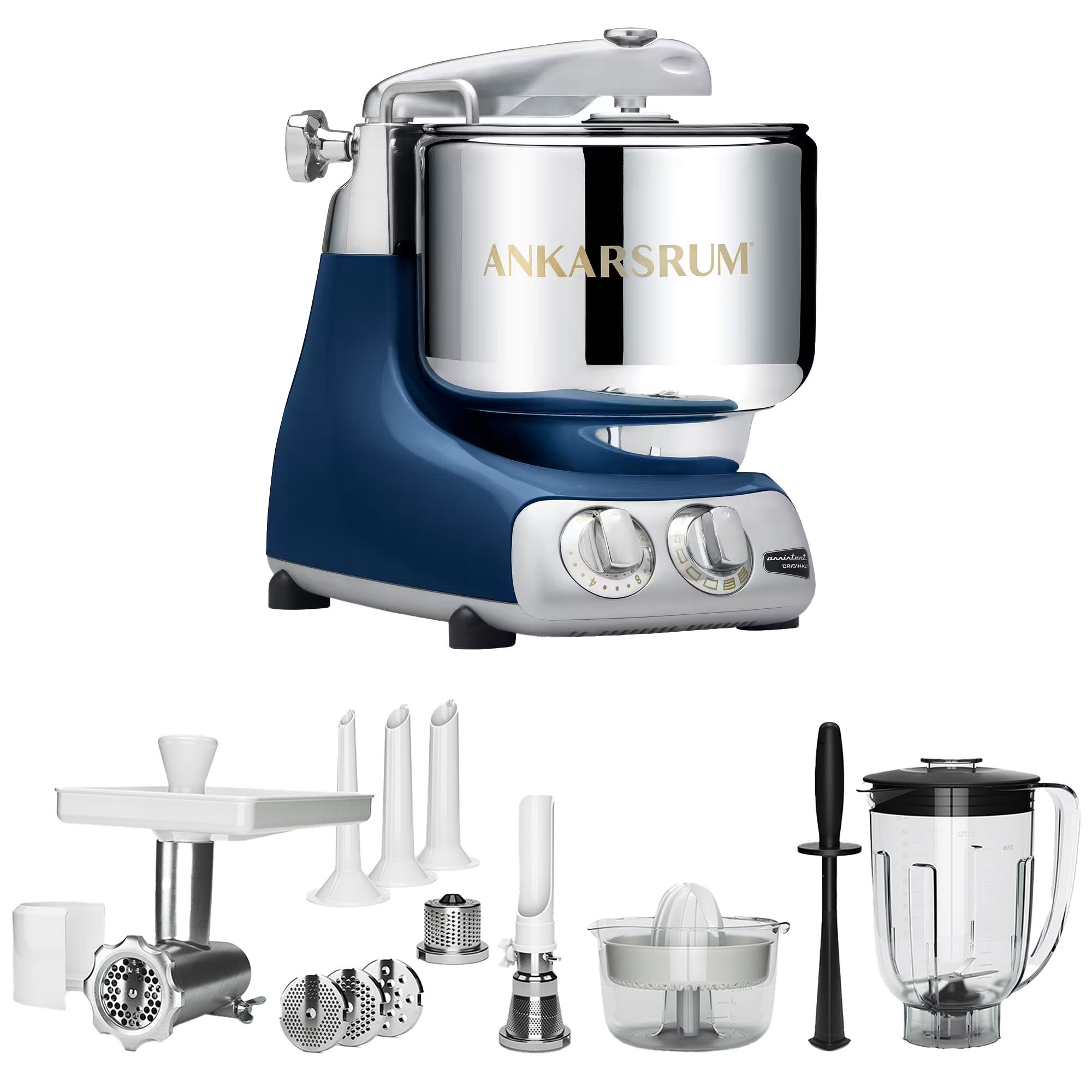 Ankarsrum Akm 6230 Køkkenmaskine   Deluxe Pakke  Ocean Blue