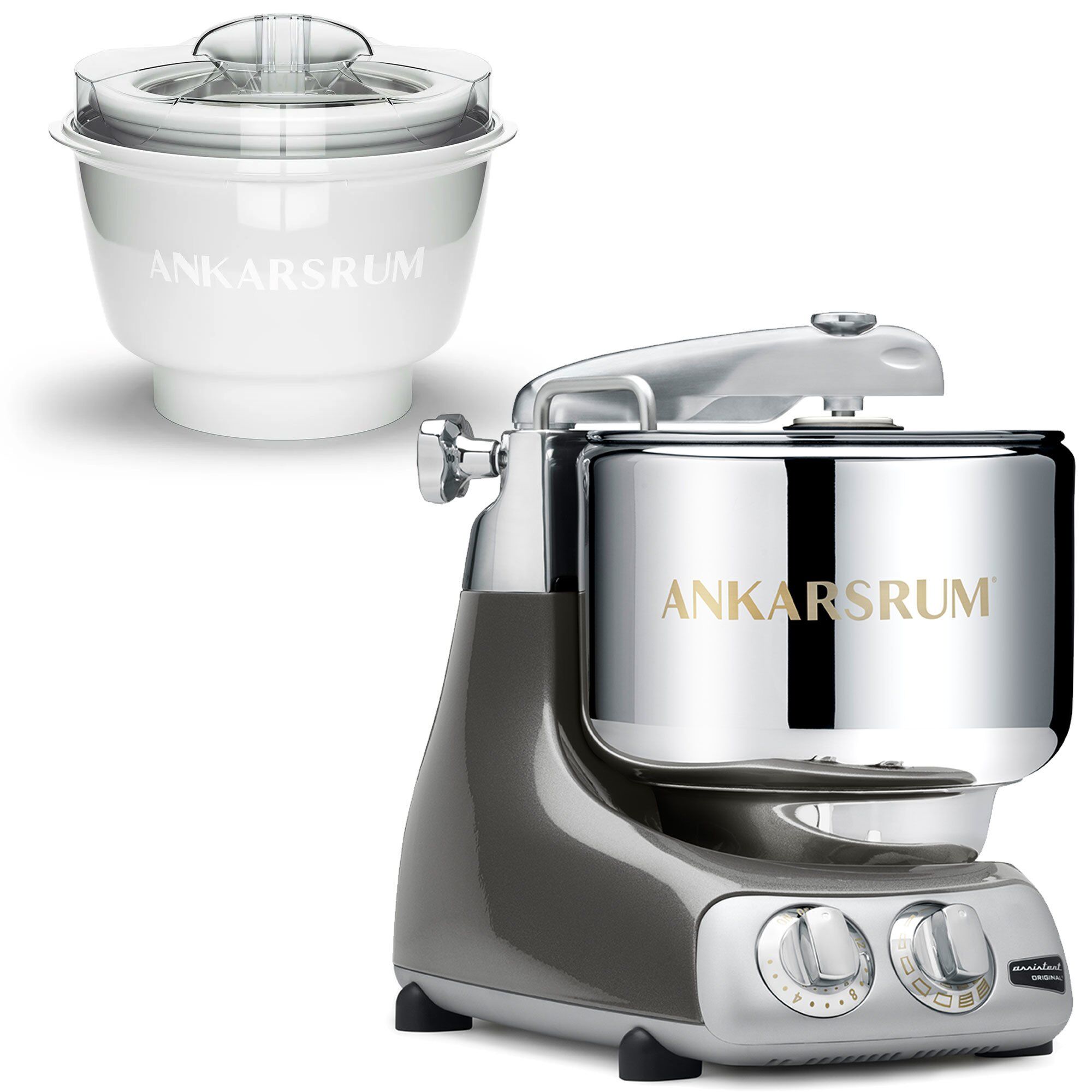 Ankarsrum Akm 6230 Røremaskine Med Ismaskine  Black Chrome