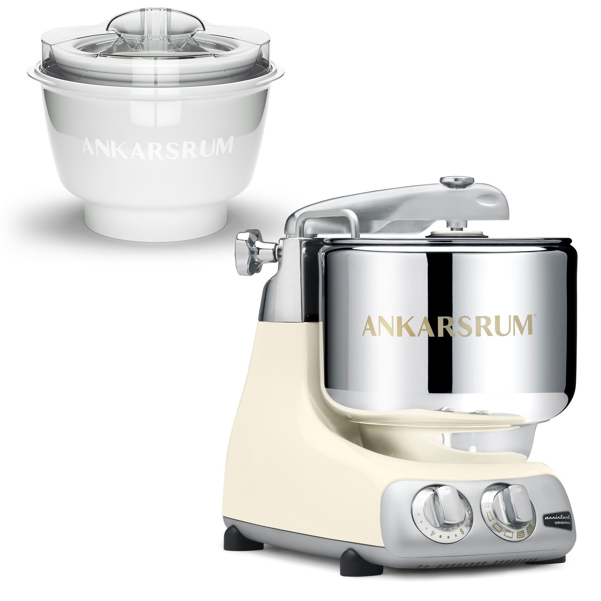Ankarsrum Akm 6230 Røremaskine Med Ismaskine  Light Creme